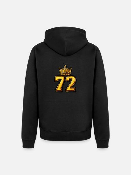 72 Zahl Krone - Unisex Premium Bio Zip Hoodie - Schwarz