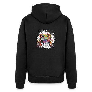 Frog Animal Pop Art Animal - Unisex Premium Organic Zip Hoodie - black - Back - Nico (187cm)