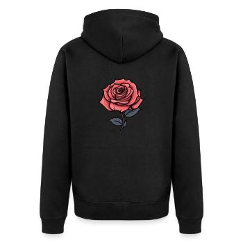 L’amour de la rose - Veste à capuche bio Premium Unisexe - noir - Dos - Nico (187cm)