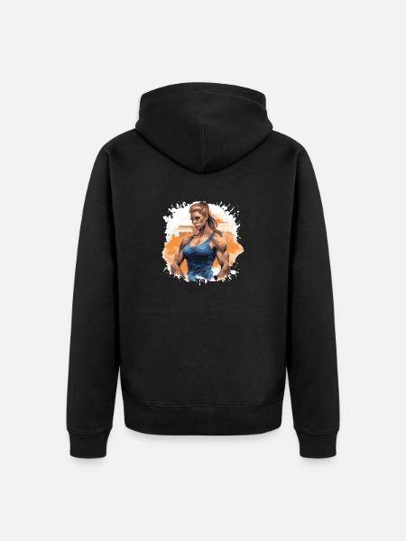 Fitness Muscles Bodybuilder - Unisex Premium Organic Zip Hoodie - black