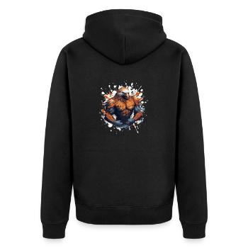 Eagle Muscles Bête de combat - Veste à capuche bio Premium Unisexe - noir - Dos - Nico (187cm)