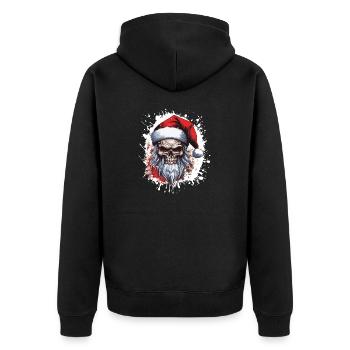 Santa Claus Skull - Unisex Premium Organic Zip Hoodie - black - Back - Nico (187cm)