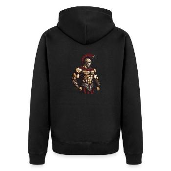 Spartaner - Unisex Premium Bio Zip Hoodie - Schwarz - Hinten - Nico (187cm)