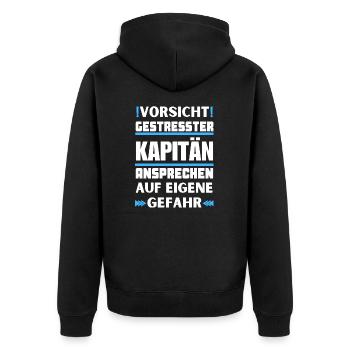 Ne parlez pas à un capitaine stressé ! - Veste à capuche bio Premium Unisexe - noir - Dos - Nico (187cm)