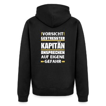 Ne parlez pas à un capitaine stressé ! - Veste à capuche bio Premium Unisexe - noir - Dos - Nico (187cm)