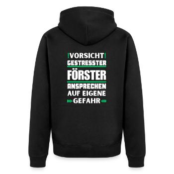 Ne parlez pas à un forestier stressé ! - Veste à capuche bio Premium Unisexe - noir - Dos - Nico (187cm)