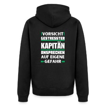 Ne parlez pas à un capitaine stressé ! - Veste à capuche bio Premium Unisexe - noir - Dos - Nico (187cm)