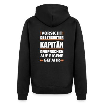Ne parlez pas à un capitaine stressé ! - Veste à capuche bio Premium Unisexe - noir - Dos - Nico (187cm)