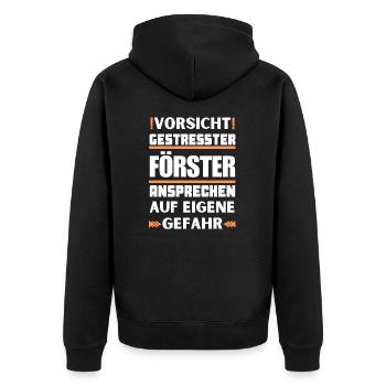 Ne parlez pas à un forestier stressé ! - Veste à capuche bio Premium Unisexe - noir - Dos - Nico (187cm)