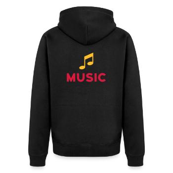 ★ Les couleurs de conception peuvent être modifiées ★ Musique (Remarque) - Veste à capuche bio Premium Unisexe - noir - Dos - Nico (187cm)