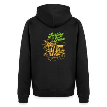 VINTAGE SURFER BEACHER SURF BOARDER BEACH MOTIF - Veste à capuche bio Premium Unisexe - noir - Dos - Nico (187cm)