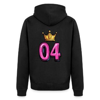 Couronne à 4 chiffres - Veste à capuche bio Premium Unisexe - noir - Dos - Nico (187cm)