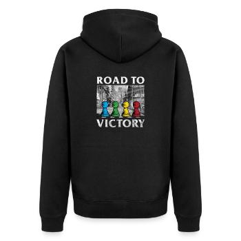 Jeux de société Road to Victory - Veste à capuche bio Premium Unisexe - noir - Dos - Nico (187cm)