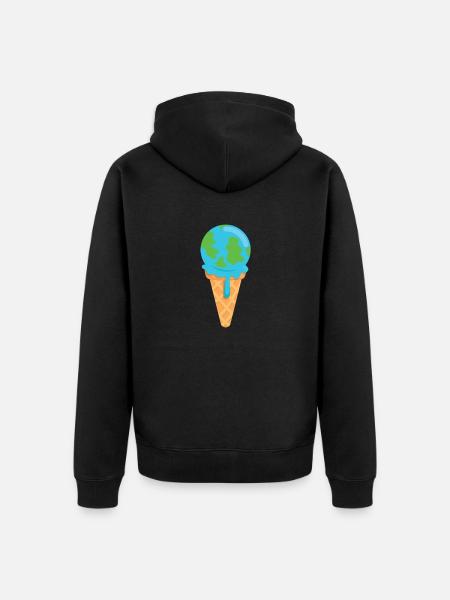 Melt ice earth - Unisex Premium Organic Zip Hoodie - black