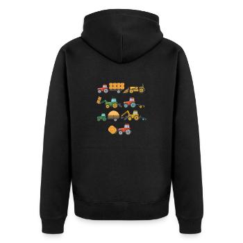 Agriculteur tracteur agricole pour enfants - Veste à capuche bio Premium Unisexe - noir - Dos - Nico (187cm)