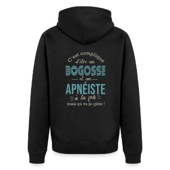 apnéiste bogosse Cadeau humour apnée - Veste à capuche bio Premium Unisexe - noir - Dos - Nico (187cm)