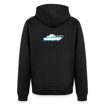 Conception de bateaux à moteur pour les plaisanciers à moteur - Veste à capuche bio Premium Unisexe - noir - Dos - Nico (187cm)