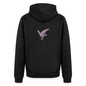 Colombe rose de la paix Dispersion de la colombe - Veste à capuche bio Premium Unisexe - noir - Dos - Nico (187cm)