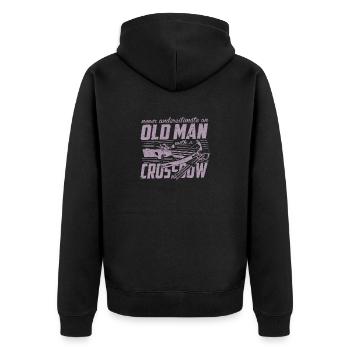 Crossbow never underestimate an old man - Unisex Premium Organic Zip Hoodie - black - Back - Nico (187cm)