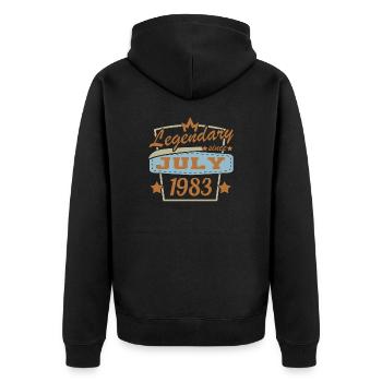 Legendär seit Juli 1973 Geburtstag Retro Sprüche - Unisex Premium Bio Zip Hoodie - Schwarz - Hinten - Nico (187cm)