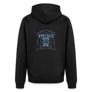 Millésime 2005 Anniversaire Vintage - Veste à capuche bio Premium Unisexe - noir - Dos - Nico (187cm)