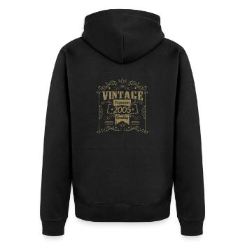 Millésime 2005 Anniversaire Vintage - Veste à capuche bio Premium Unisexe - noir - Dos - Nico (187cm)