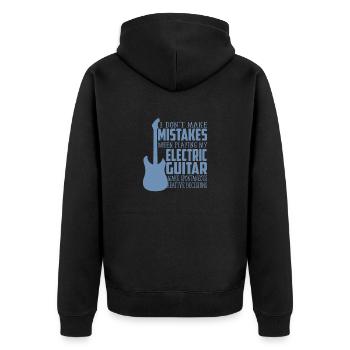 Vater mit E-Gitarre - Unisex Premium Bio Zip Hoodie - Schwarz - Hinten - Nico (187cm)