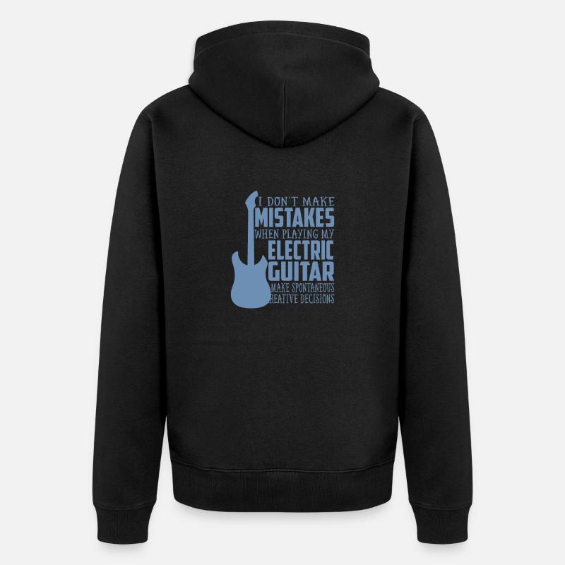 Père à la guitare électrique - Veste à capuche bio Premium Unisexe - noir