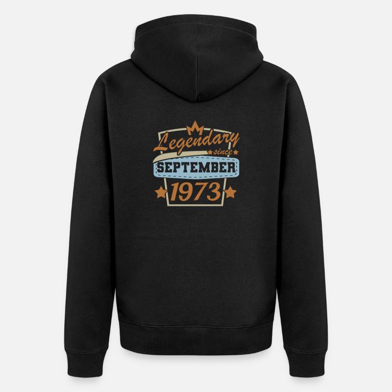 Légendaire depuis septembre 1973 - Veste à capuche bio Premium Unisexe - noir