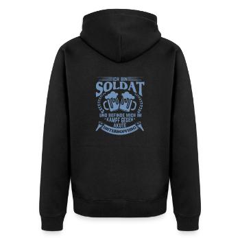 Bier trinker im Kampf gegen akute Unterhopfung - Unisex Premium Bio Zip Hoodie - Schwarz - Hinten - Nico (187cm)