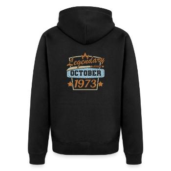 Legendary since October 1973 - Unisex Premium Organic Zip Hoodie - black - Back - Nico (187cm)
