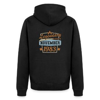 Novembre 1983 Rétro Anniversaire Design Anniversaire - Veste à capuche bio Premium Unisexe - noir - Dos - Nico (187cm)
