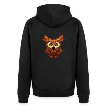 Hibou d’automne Effrayant Hibou d’Halloween - Veste à capuche bio Premium Unisexe - noir - Dos - Nico (187cm)