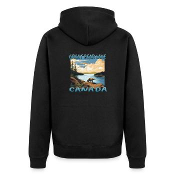 Great Bear Lake, Canada - Unisex Premium Organic Zip Hoodie - black - Back - Nico (187cm)