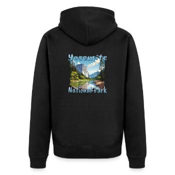 Yosemite National Park: Bunte Landschaft im - Unisex Premium Bio Zip Hoodie - Schwarz - Hinten - Nico (187cm)