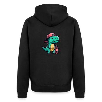 T-Rex Skateboarder: un amusant et créatif - Veste à capuche bio Premium Unisexe - noir - Dos - Nico (187cm)