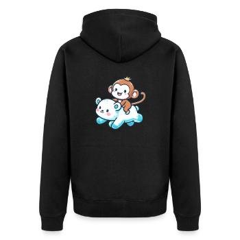 Ours polaire Mignon Singe de Compagnie - Veste à capuche bio Premium Unisexe - noir - Dos - Nico (187cm)