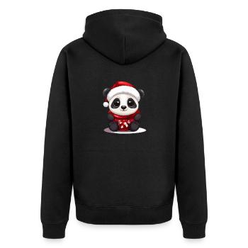 Panda Noël : ours mignon dans la magie des fêtes - Veste à capuche bio Premium Unisexe - noir - Dos - Nico (187cm)