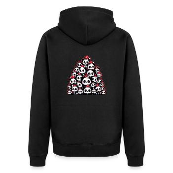 Panda süß Weihnachten Weihnachtsbaum - Unisex Premium Bio Zip Hoodie - Schwarz - Hinten - Nico (187cm)