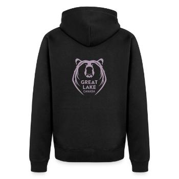 Great Bear Lake Silhouette Gesicht - Unisex Premium Bio Zip Hoodie - Schwarz - Hinten - Nico (187cm)