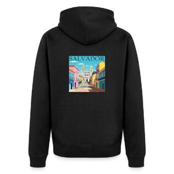 Salvador, Brazil, Colonial Architecture, AfroCulture - Unisex Premium Organic Zip Hoodie - black - Back - Nico (187cm)