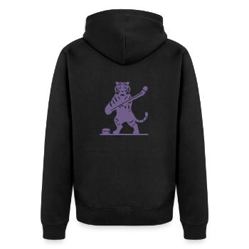 Tiger Eishockey Eishockeyspieler Silhouette - Unisex Premium Bio Zip Hoodie - Schwarz - Hinten - Nico (187cm)
