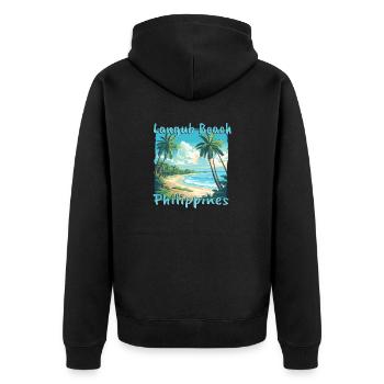 Langub Beach, Philippines - Grunge style for the - Unisex Premium Organic Zip Hoodie - black - Back - Nico (187cm)