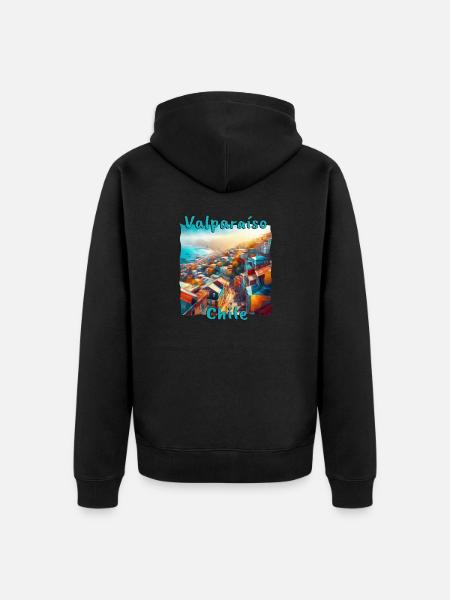 Valparaiso, Chile - Grunge City on the Pacific Ocean - Unisex Premium Organic Zip Hoodie - black