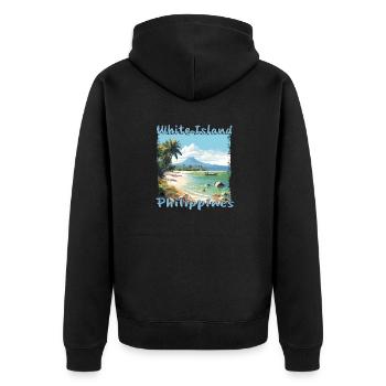 White Island Beach Philippinen Urlaub Strand - Unisex Premium Bio Zip Hoodie - Schwarz - Hinten - Nico (187cm)