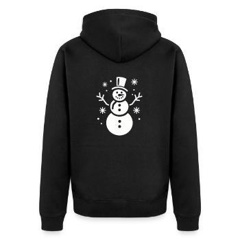Snowman Silhouette Minimalist - Unisex Premium Organic Zip Hoodie - black - Back - Nico (187cm)