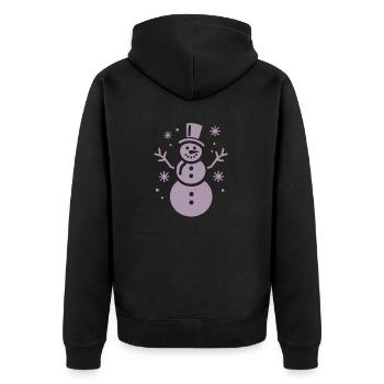 Snowman Silhouette Minimalist - Unisex Premium Organic Zip Hoodie - black - Back - Nico (187cm)