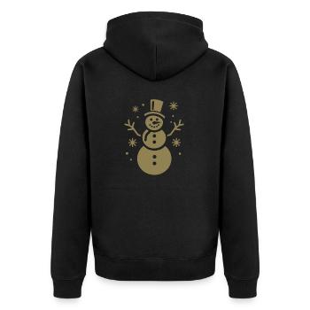 Snowman Silhouette Minimalist - Unisex Premium Organic Zip Hoodie - black - Back - Nico (187cm)