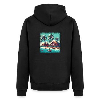 Reethi Beach Maldives Vacances Grunge - Veste à capuche bio Premium Unisexe - noir - Dos - Nico (187cm)