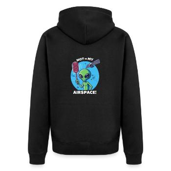 Alien Green Fly Swatter Satellite Defense - Veste à capuche bio Premium Unisexe - noir - Dos - Nico (187cm)